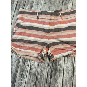 Women's‎ 7Th Ave Shorts Striped Size 10 Linen Blend